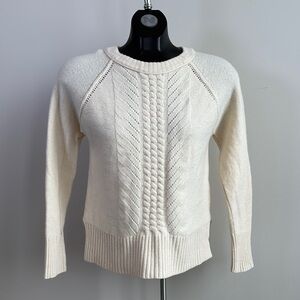J. Crew Women's Cream Cable Knit Sweater